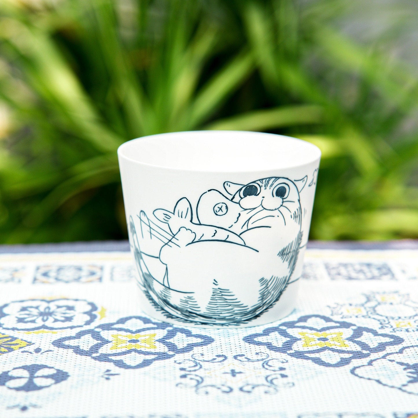 Adorable Cat Illustration Ceramic Cup Handcrafted Artisan Mug Perfect Coffee & Tea Lover Gift Kawaii Kitty Design For Pet Lover