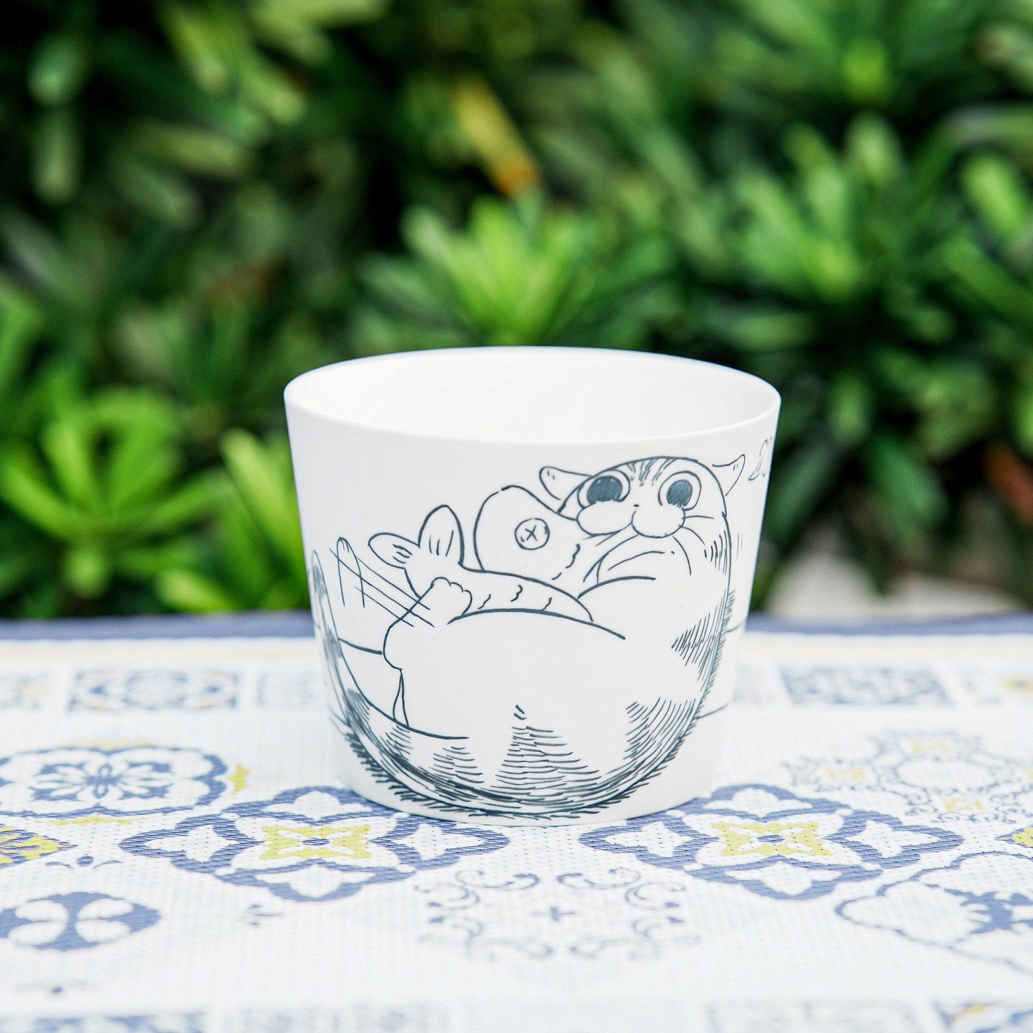 Adorable Cat Illustration Ceramic Cup Handcrafted Artisan Mug Perfect Coffee & Tea Lover Gift Kawaii Kitty Design For Pet Lover