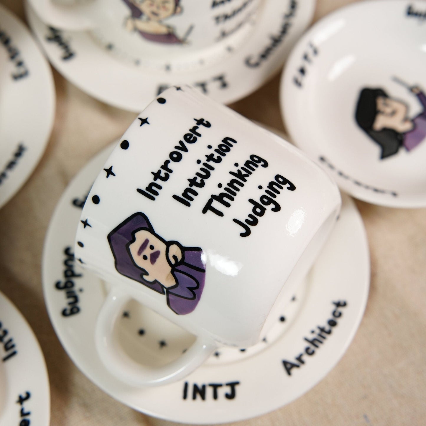 Custom MBTI Mug Zodiac Mug Handpainted MBTI Coffee Mug&Dish Intj Entj Intp Esfj Cup Introvert Myers Briggs Personality Mug MBTI Gift for mom