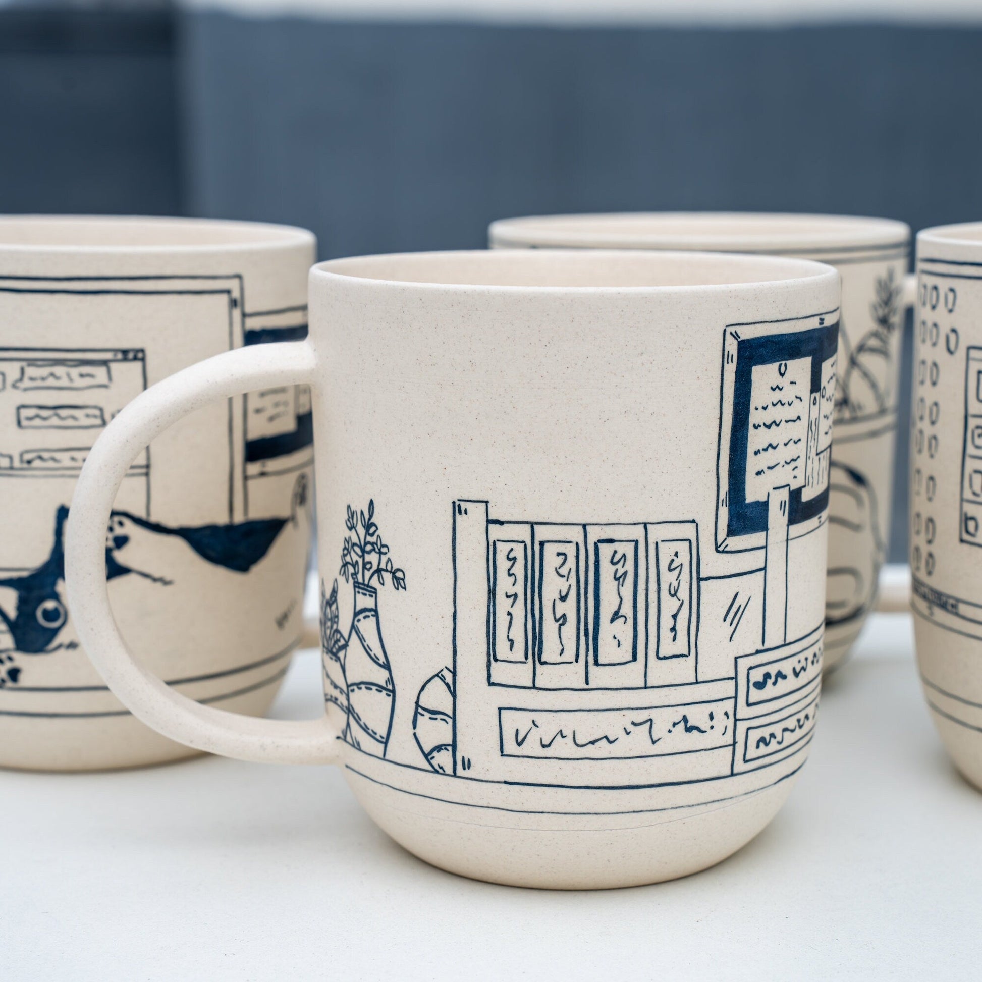 Cute Cat Coffee Mug Leisurely Cat 17oz Handmade Cat Mug Pottery Mug Cat Mug Great Mother's Day gift birthday gift Y2K Pet Lover Gift Genz