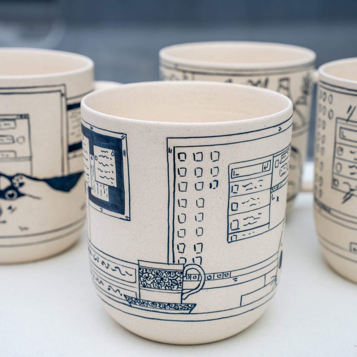 Cute Cat Coffee Mug Leisurely Cat 17oz Handmade Cat Mug Pottery Mug Cat Mug Great Mother's Day gift birthday gift Y2K Pet Lover Gift Genz