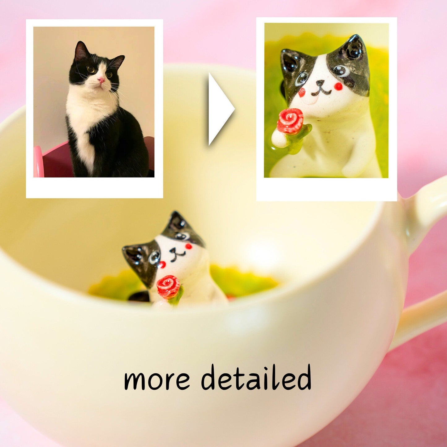Custom Pet Handmade Coffee Mug Personalized Cat Mug Birthday Gift for Pet Owner Family Gift Cute Dog Puppy Cappuccino Mug Hidden Animal Cup