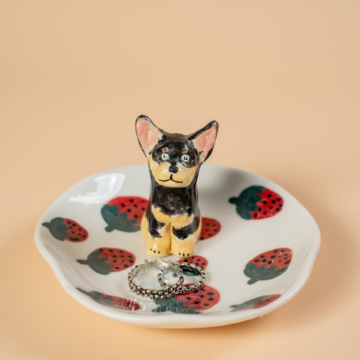 Custom Pet Ring Dish Cat Figurine Ceramic Jewelry Holder For Pet Lover Handmade Dog Trinket Dish Personalized Pet Lover Birthday Gift Y2K