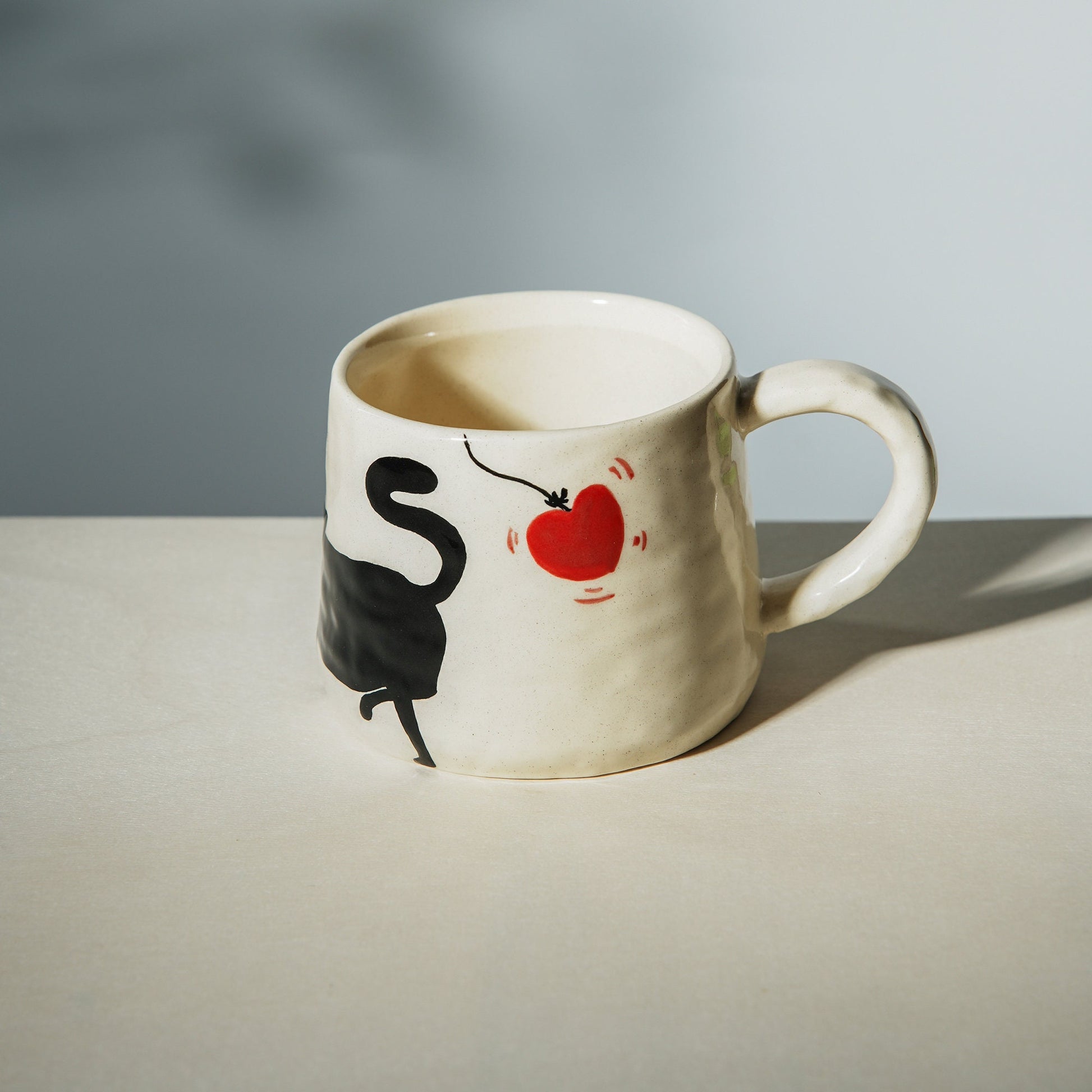 Preorder | Handmade Cheeky Cat Mug Minimalist Art For Pet Lover For Birthdays Ceramic Coffee Mugs With Cat For Coffee Enthusiasts Gift