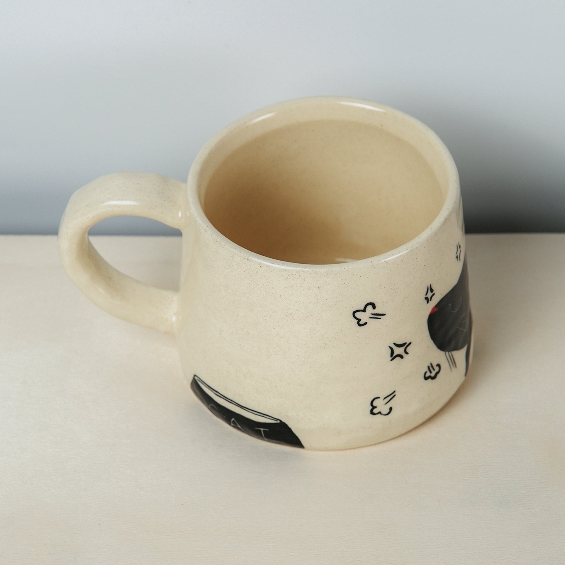 Preorder | Handmade Cheeky Cat Mug Minimalist Art For Pet Lover For Birthdays Ceramic Coffee Mugs With Cat For Coffee Enthusiasts Gift