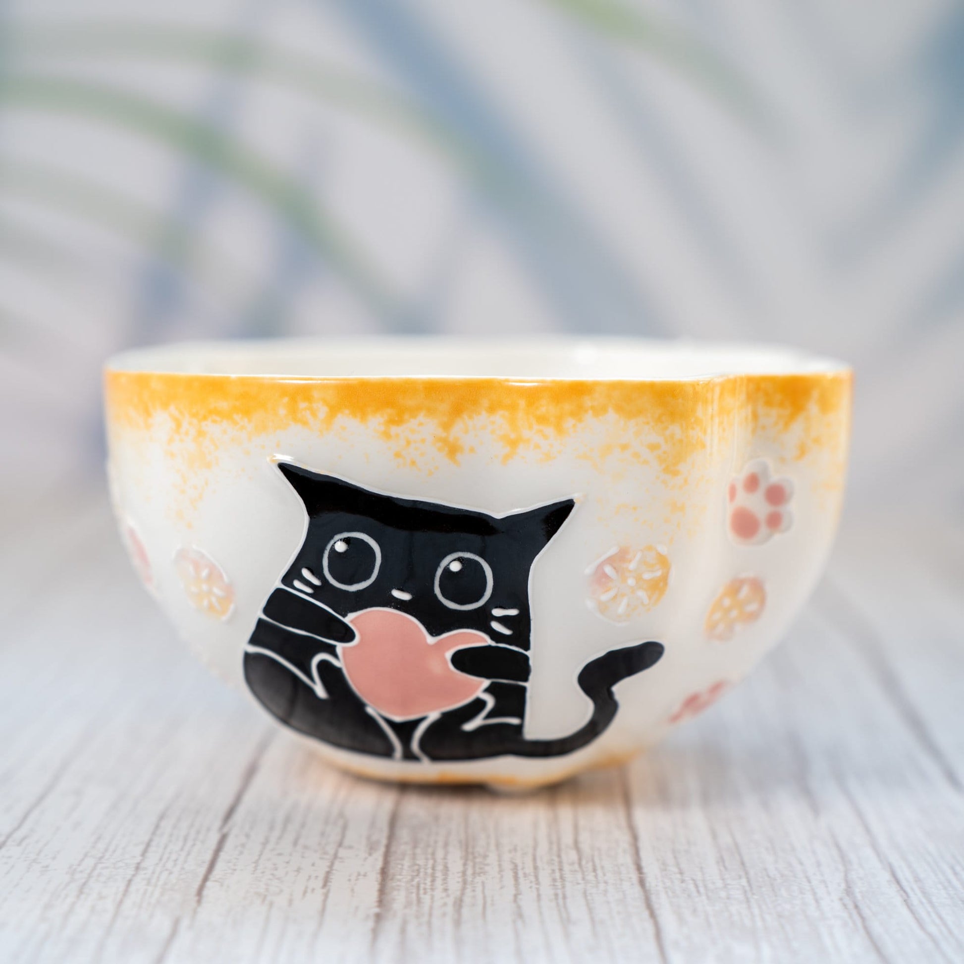 Ceramic Cat Ramen Bowl, Salad, and Pasta Bowl Unique Kawaii Cat Ceramic Serving Bowls,Cut Nooddle Bowl, Pottery Fruit Bowl Y2K