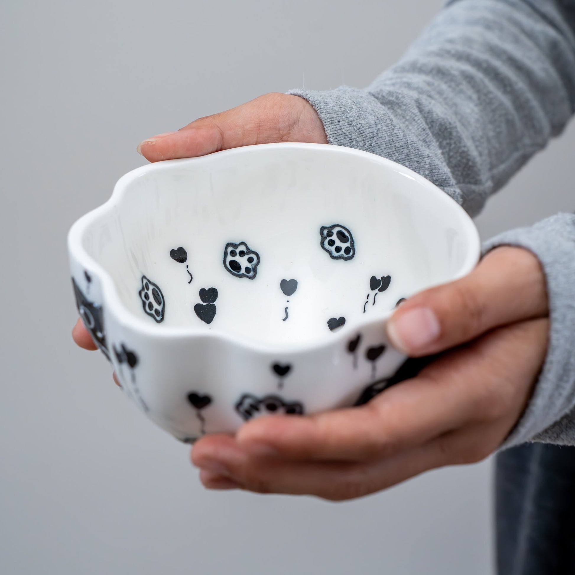 Ceramic Cat Ramen Bowl, Salad, and Pasta Bowl Unique Kawaii Cat Ceramic Serving Bowls,Cut Nooddle Bowl, Pottery Fruit Bowl Y2K