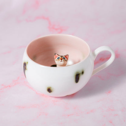 Custom Pet Handmade Coffee Mug Personalized Cat Mug Birthday Gift for Pet Owner Family Gift Cute Dog Puppy Cappuccino Mug Hidden Animal Cup