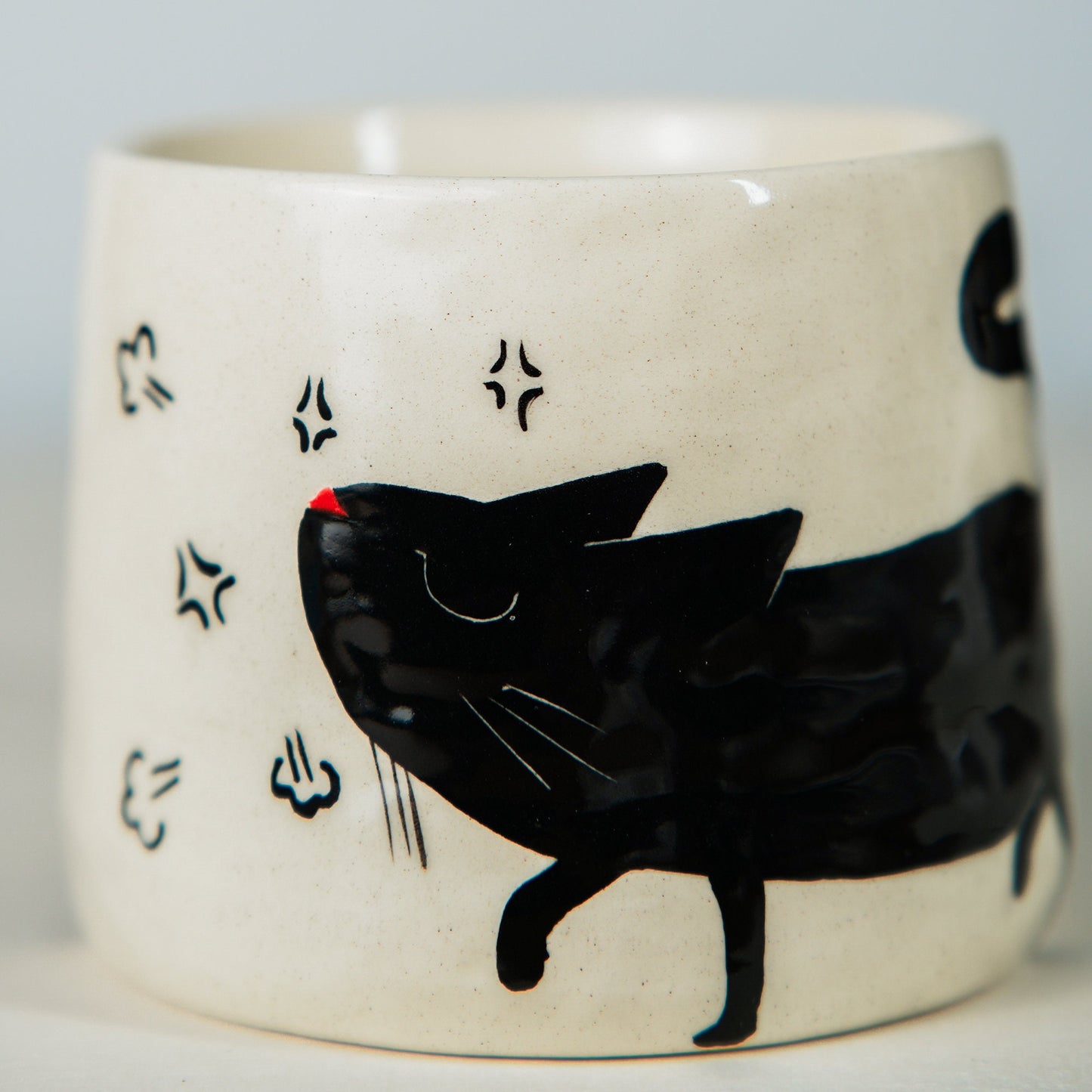 Preorder | Handmade Cheeky Cat Mug Minimalist Art For Pet Lover For Birthdays Ceramic Coffee Mugs With Cat For Coffee Enthusiasts Gift