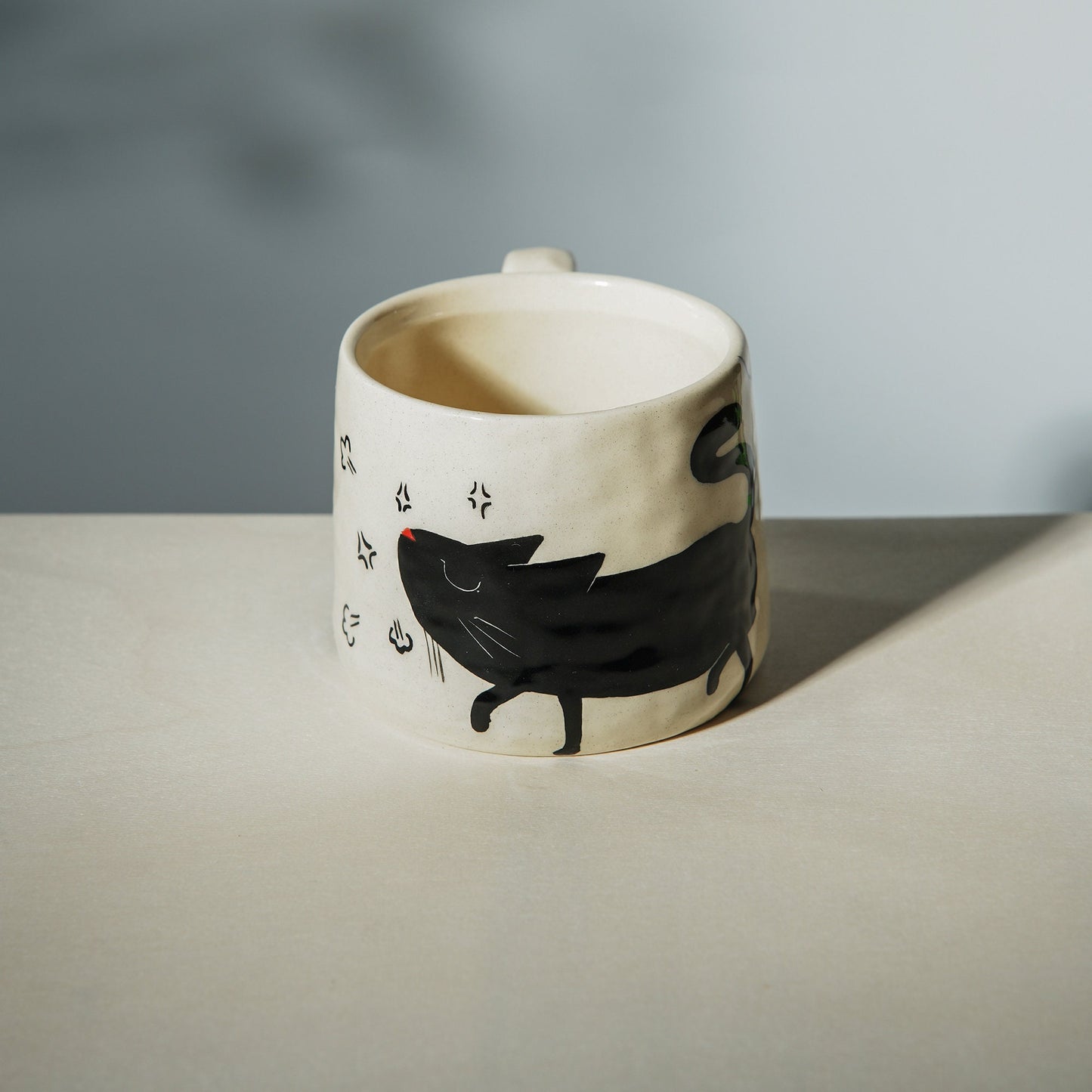 Preorder | Handmade Cheeky Cat Mug Minimalist Art For Pet Lover For Birthdays Ceramic Coffee Mugs With Cat For Coffee Enthusiasts Gift