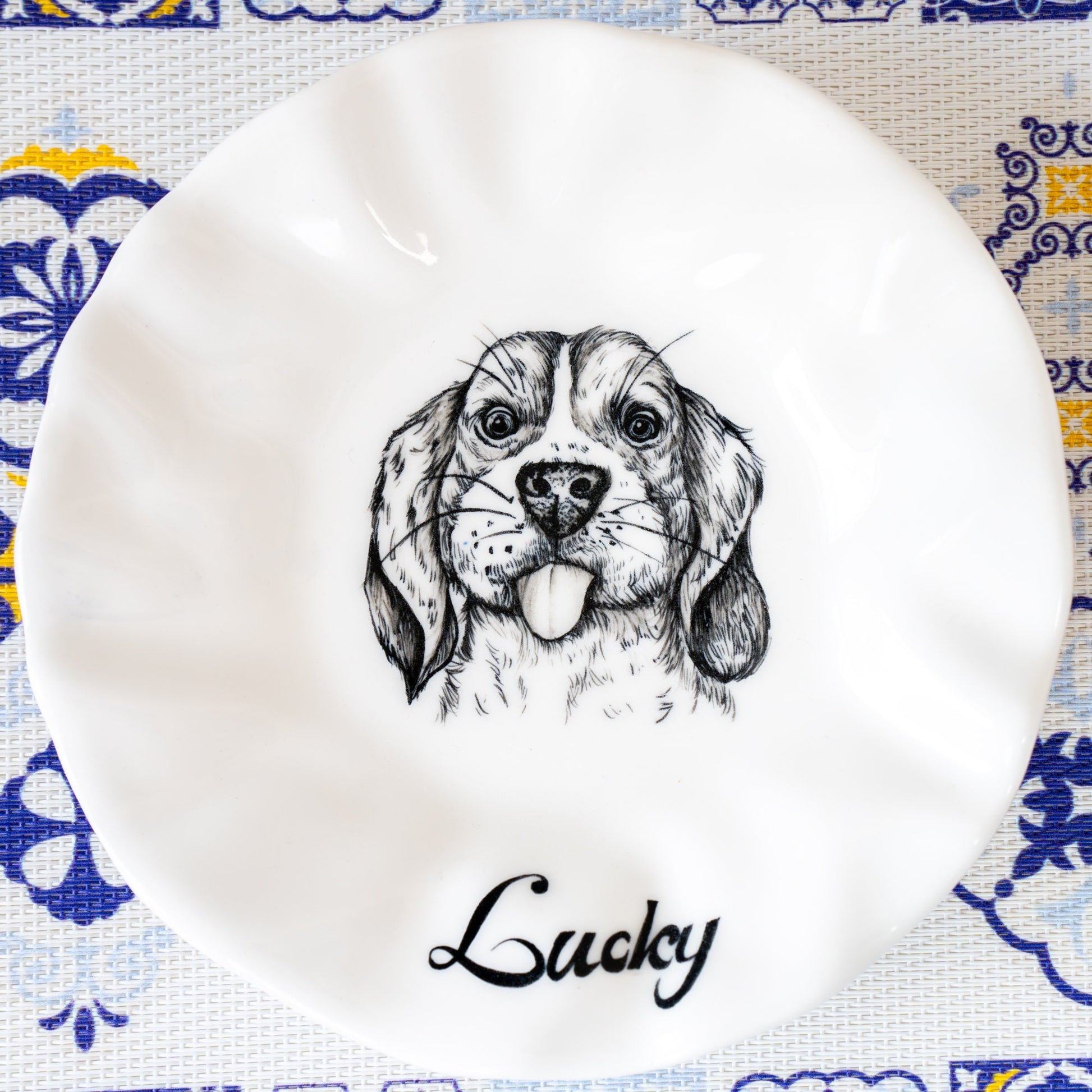 Personalized Dog Plate Dog Feeding Dish Hand Painted Customized Ring Holder Special Occasion Plate Gift for Dog Mom great hostess gift