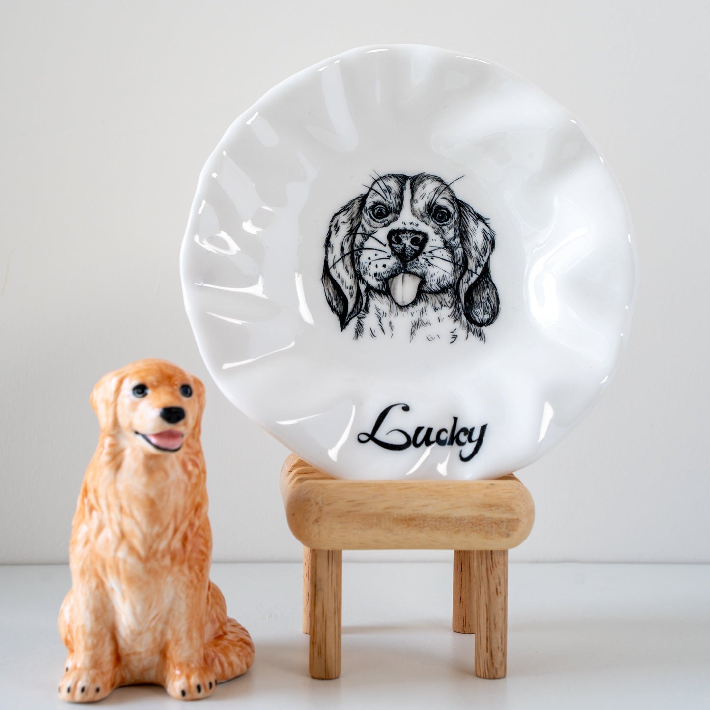 Personalized Dog Plate Dog Feeding Dish Hand Painted Customized Ring Holder Special Occasion Plate Gift for Dog Mom great hostess gift