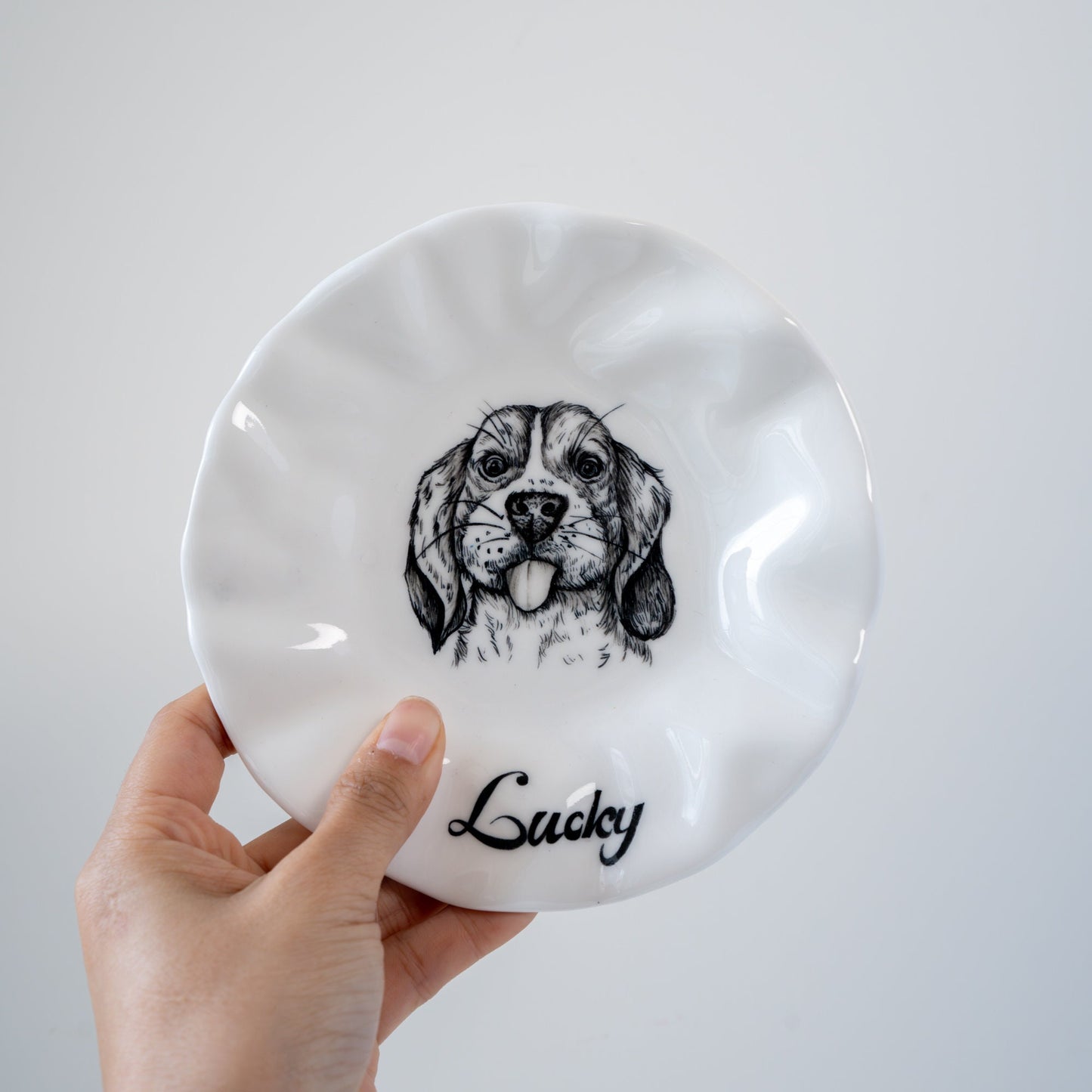 Personalized Dog Plate Dog Feeding Dish Hand Painted Customized Ring Holder Special Occasion Plate Gift for Dog Mom great hostess gift