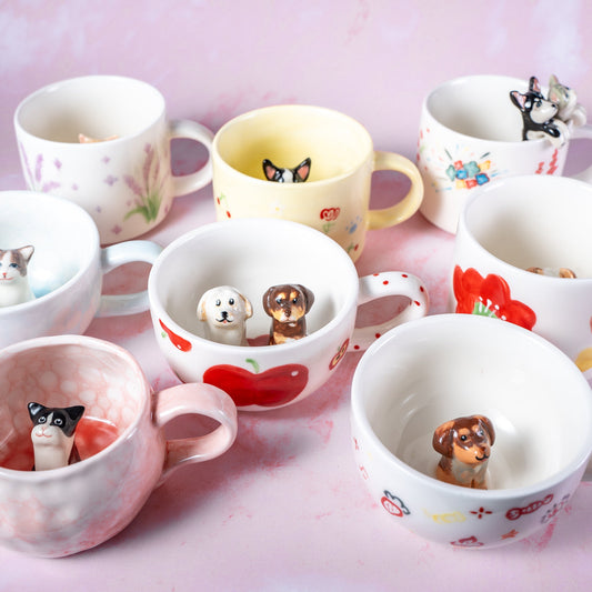 Personlaized Pet Mug Custom Your idea Handmade Coffee Mug Birthday Gift for Pet Owner Family Gift Cute Dog Cappuccino Mug Hidden Animal Cup