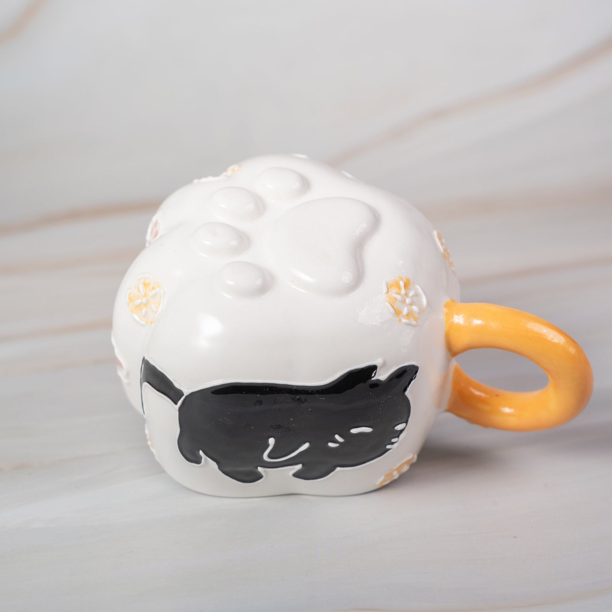 Whimsical Cat Paw Ceramic Mug | Adorable Hand-Painted Black Cat Design | Unique Collection of 5 Styles | Perfect Gift for Cat Lovers
