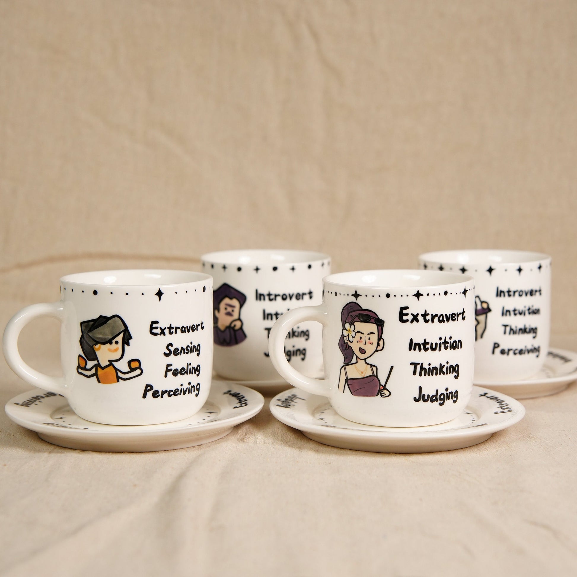 Custom MBTI Mug Zodiac Mug Handpainted MBTI Coffee Mug&Dish Intj Entj Intp Esfj Cup Introvert Myers Briggs Personality Mug MBTI Gift for mom