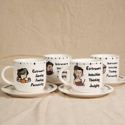 Custom MBTI Mug Zodiac Mug Handpainted MBTI Coffee Mug&Dish Intj Entj Intp Esfj Cup Introvert Myers Briggs Personality Mug MBTI Gift for mom