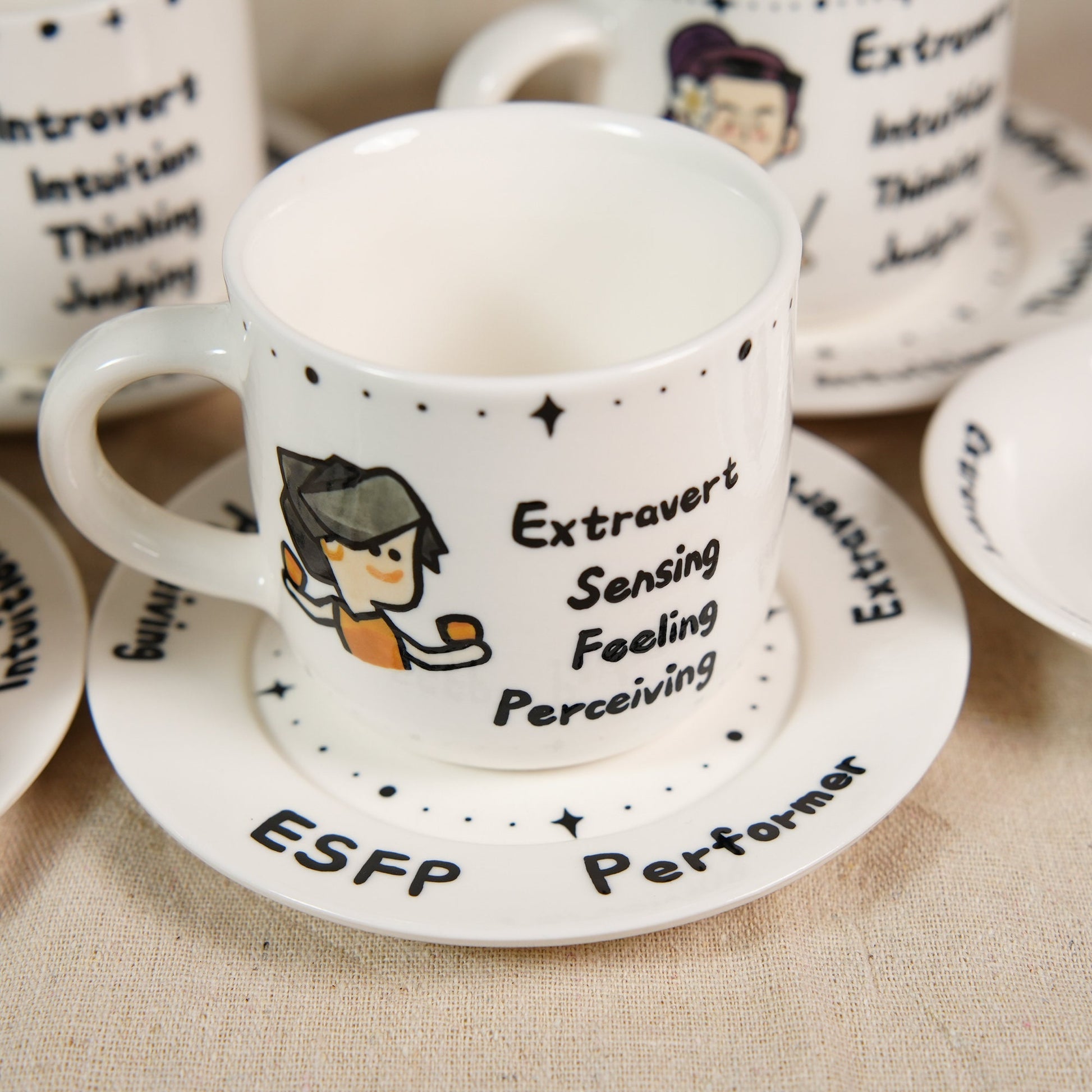 Custom MBTI Mug Zodiac Mug Handpainted MBTI Coffee Mug&Dish Intj Entj Intp Esfj Cup Introvert Myers Briggs Personality Mug MBTI Gift for mom