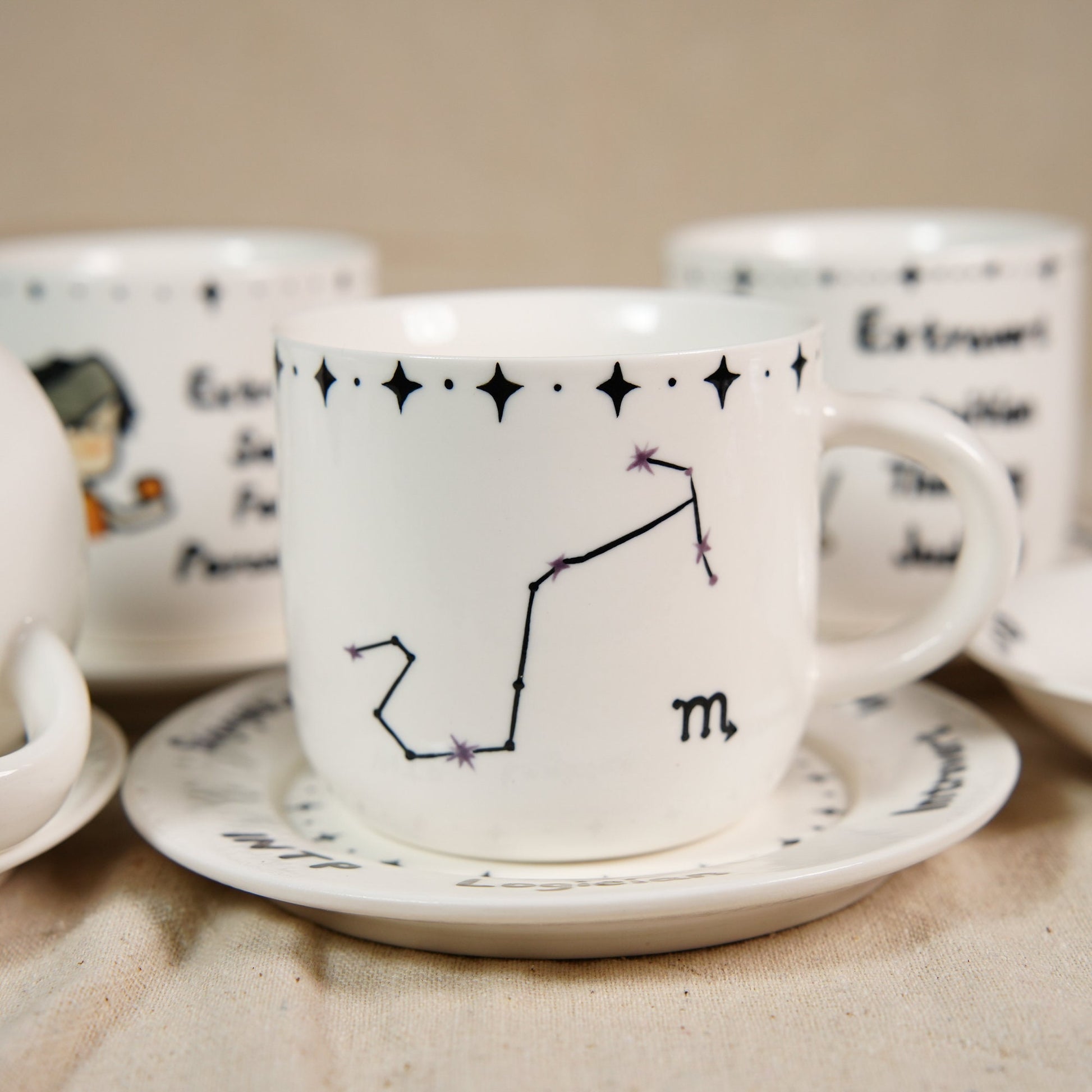 Custom MBTI Mug Zodiac Mug Handpainted MBTI Coffee Mug&Dish Intj Entj Intp Esfj Cup Introvert Myers Briggs Personality Mug MBTI Gift for mom