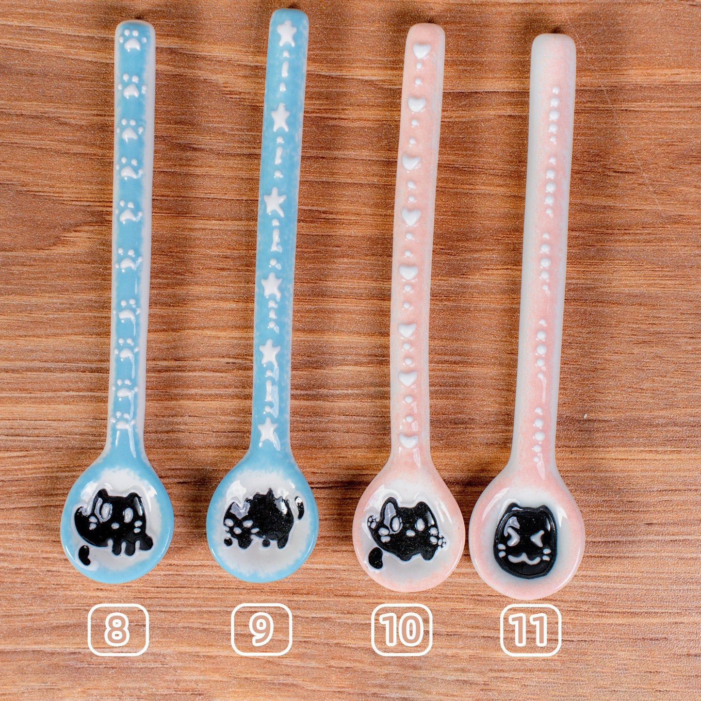 Cartoon Cat Spoons-restaurant, handmade stirring spoon, honey, sugar, coffee, tea-hanging spoons cute cat spoon ceramic spoon made in German