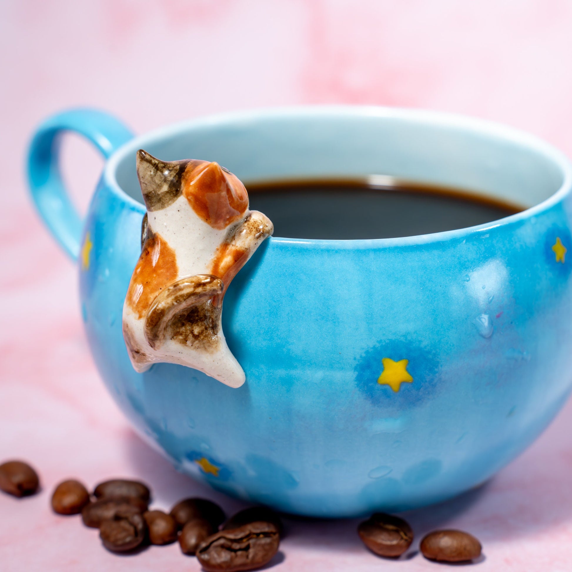 Custom Pet Handmade Coffee Mug Personalized Cat Mug Birthday Gift for Pet Owner Family Gift Cute Dog Puppy Cappuccino Mug Hidden Animal Cup