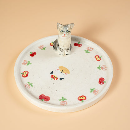 Custom Pet Ring Dish Cat Figurine Ceramic Jewelry Holder For Pet Lover Handmade Dog Trinket Dish Personalized Pet Lover Birthday Gift Y2K
