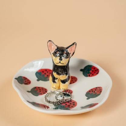 Custom Pet Ring Dish Cat Figurine Ceramic Jewelry Holder For Pet Lover Handmade Dog Trinket Dish Personalized Pet Lover Birthday Gift Y2K