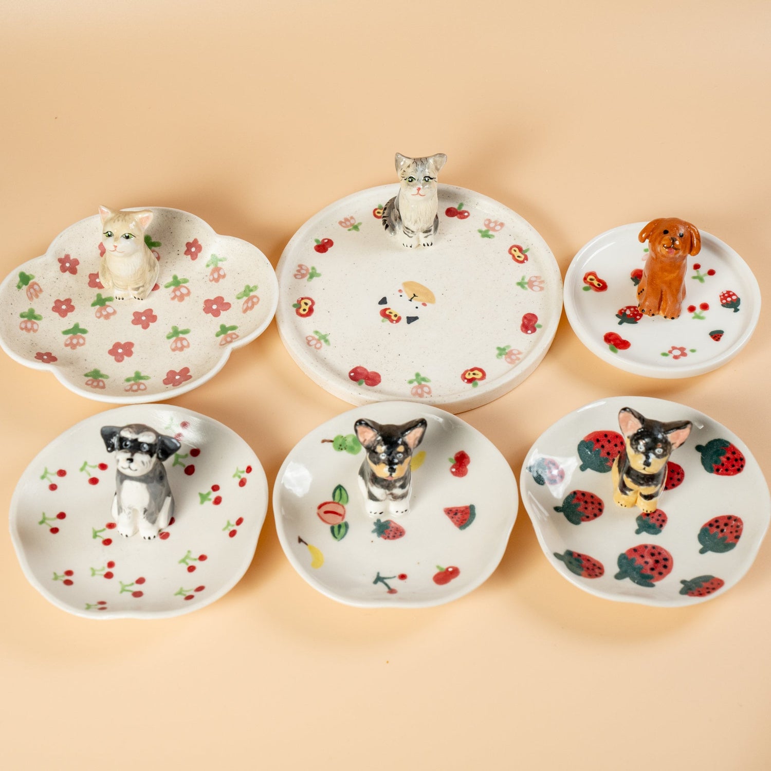 Custom Pet Ring Dish Cat Figurine Ceramic Jewelry Holder For Pet Lover Handmade Dog Trinket Dish Personalized Pet Lover Birthday Gift Y2K