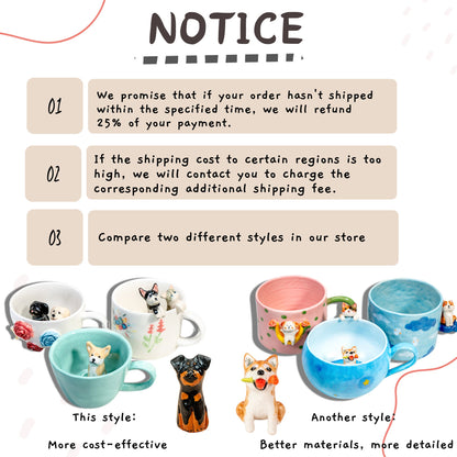 Custom Pet Mug Handmade Ceramic Coffee Mug Personalized Cat Mug Birthday Gift for Pet Owner Family Unique Dog Mug Send us your pet’s photo
