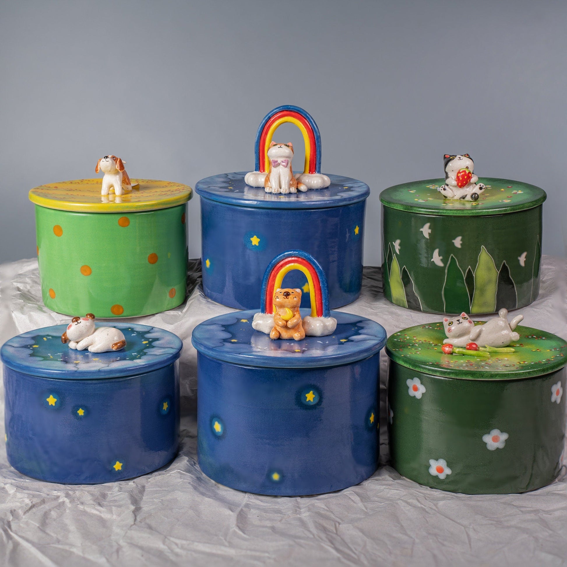 Custom Pet Urn Handmade Forget me not pet Urn Cat urn Dog urn Ceramic Cat Jars Ceramic Urn for Ashes simple pet urn Personalized pet urn