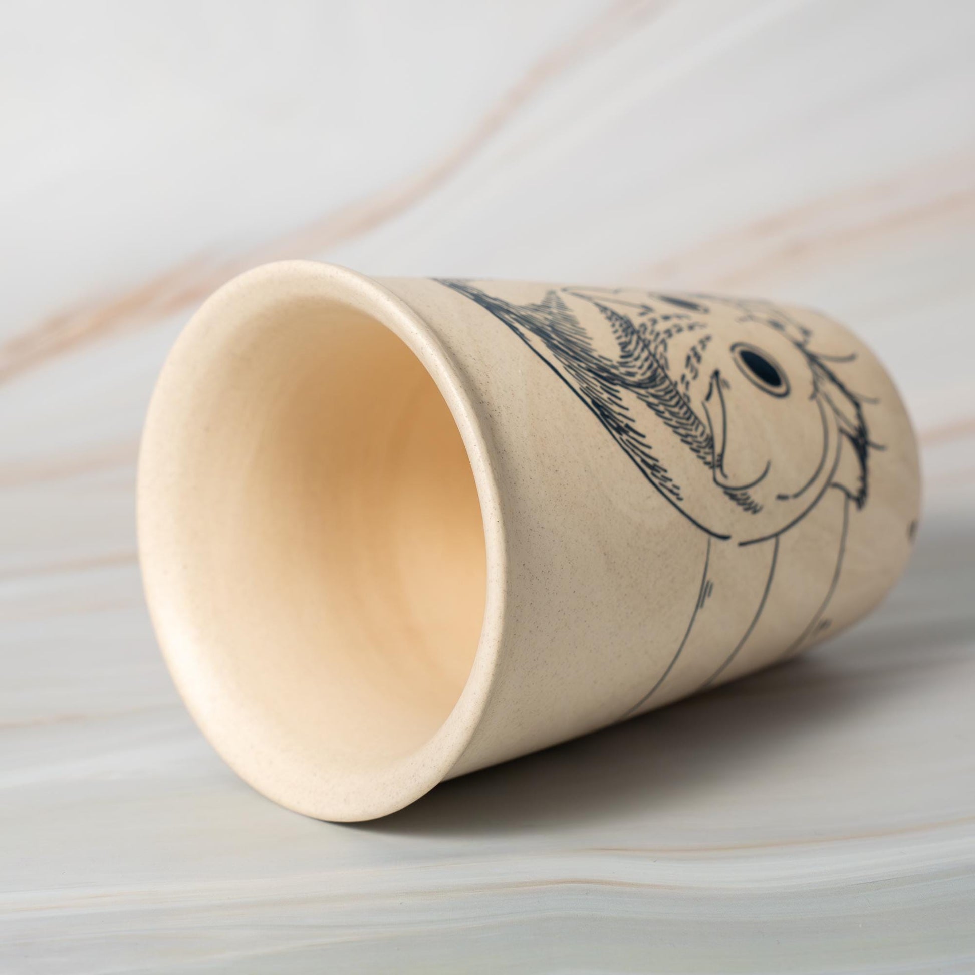 Lazy Cat Ceramic Tumbler Handpainted Kitty Espresso Mug Sketch Art Style Funny Pet Tea Cup Comic Style Coffee Cup Cute Birthday Gift for Kid